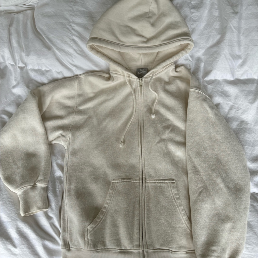 TNA cozy fleece boyfriend zip hoodie